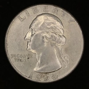 1964 P Washington Quarter 90 % Silber $ 0,25 US-Münze Q702 - Bild 1 von 2