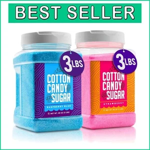 Fun Cotton Candy Sugar Floss 2-Pack with Raspberry & Strawberry - 3 LBS Total - Picture 1 of 11