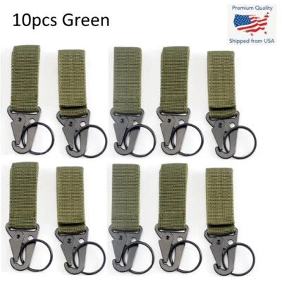 Mosquetón táctico Molle verde mochila gancho cinturón dibujo rápido EDC clip de nailon 10 un. Foto 1 de 2