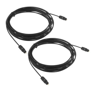 2x Optical Digital Audio Cable 5m Toslink Male to Toslink Male Connector Cable - Picture 1 of 7