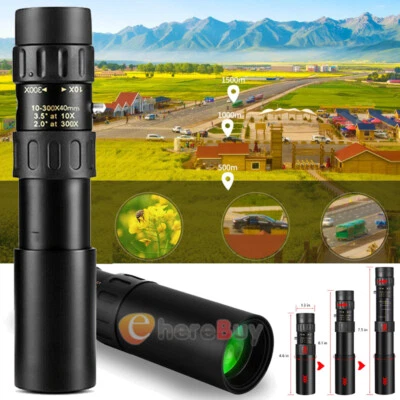 Super High Powered 10-300X Portable HD Day Vision Monocular Telescope Binoculars - Image 1 of 4