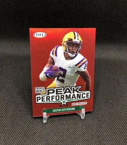2020 Hit/ Sage Justin Jefferson PEAK PERFORMANCE /50 RED REFRACTOR SP RC #PK-JJ1 - Picture 1 of 21
