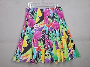 Lauren Ralph Lauren Floral Skirt Multicolor Flower Lined Cotton Colorful Size 8 - Picture 1 of 6