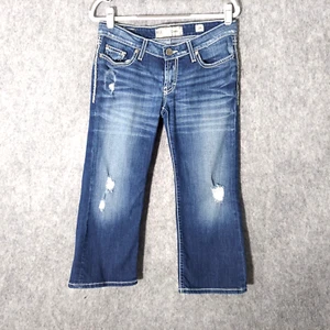 BKE Damen Jeans 28 Stella Straight Cropped Distressed bestickt Low Rise - Bild 1 von 12