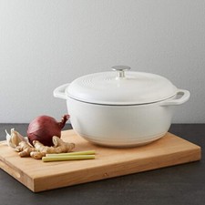 Amazon Basics pentola casseruola forno olandese ghisa / 4,07 L bianco opaco