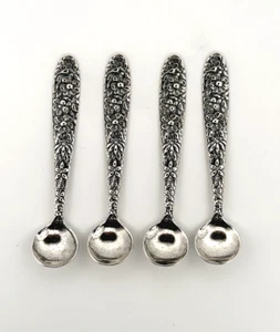 Juego de 4 cucharas de sal pequeña de plata de ley 925 de 2,6"/mini cucharas de sal/cuchara de sal - Imagen 1 de 10