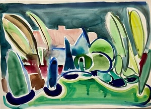 „Small town in Italy" | Aquarell Abstrakt | Franz Ruffing 1951 | 60x81 cm - Bild 1 von 1