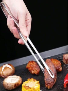 1 PC Stainless Steel Food Tongs - Long Handle, Non-Slip for BBQ & Cooking - NEW - Picture 1 of 6