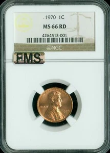 1970 LINCOLN CENT NGC MS66 CHERRY RED MAC  FMS 2ND FINEST REGISTRY * - Picture 1 of 2