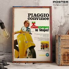 POSTER locandina Vintage Vespa 'Melacompro La Vespa' 50 Special Piaggio Scooter