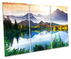 Mountain Landscape Lake CANVAS WALL ART TREBLE Box Frame Print