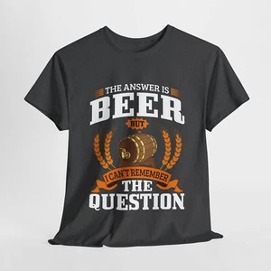 Camiseta Beer Drinking Cerveza Unisex Algodón Pesado 'La Pregunta' - Imagen 1 de 90
