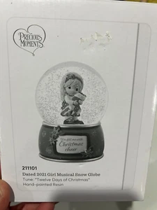 Precious Moments You Fill Me With Christmas Cheer Dated Musical Snow Globe 21110 - Picture 1 of 1