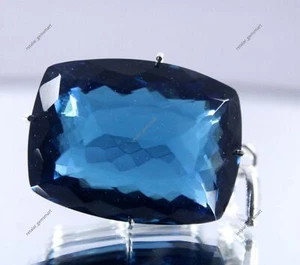 Blue Spinel Gemstone 86 Ct Sterling Silver Jewelry Handmade Cushion Pendant - Picture 1 of 6
