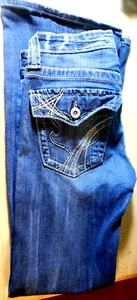 Big Star~Women's Sweet Ultra Low Rise Blue Distressed Jeans 28" x 28.5" - Photo 1 sur 12