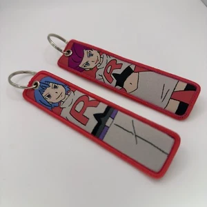Pokémon Jessie & James - Double-sided Keychain Jet Tag for Moto/Car/Bag - Picture 1 of 3