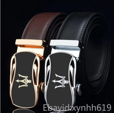 XYNHH619 Herren Gürtel MaseratiAutomatik Schnalle Herrengürtel Ratchet Echtes Leder Jean