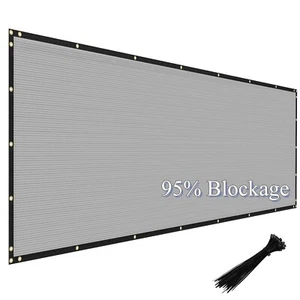 Schermo privacy recinzione alta 16 piedi giardino cortile 240 GSM copertura rete parabrezza grigio - Foto 1 di 8