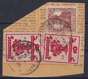 73563) ERZINGEN (AMT WALDSHUT) Baden KOS-Stempel 1920 auf Briefstück - Bild 1 von 1