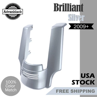 Advanblack Brilliant Silver Stretched Rear Fender Extension For Harley 2009+ - Image 1 of 4