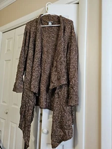 Catherines Womens Plus Size 2x Cardigan Sweater Open Front Brown - Picture 1 of 3
