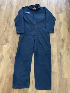 Vtg Blue Jumpsuit Coveralls Para Suit Made USA Mens 44 Mechanic Hipster Richard - Picture 1 of 6