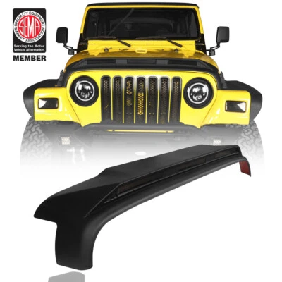 For 1997-2006 Jeep Wrangler TJ Front Hood Lightshield Bug Deflector w/Amber LED Foto 1 de 4