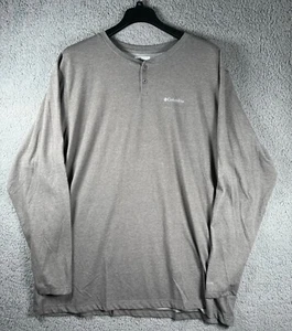 Columbia Shirt Mens 3XT Gray Henley Button Omni-Wick Casual Sweatshirt - Picture 1 of 9