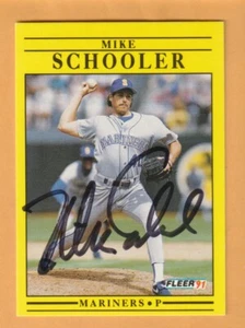 Mike Schooler Seattle Mariners Auto Firmado 1991 Fleer Cal State Fullerton - Imagen 1 de 2