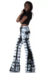 Comycom Damen Batik Schlaghose schwarz weiß - Bild 1 von 9