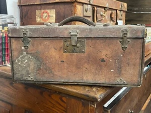 Antique 1800s Crouch & Fitzgerald Leather Fall-Front Case - Stagecoach Era - Picture 1 of 22