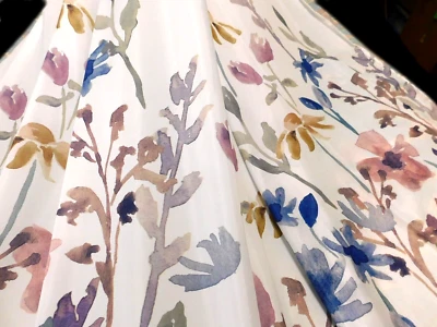 NEW "Serenity" 100% Polyester Floral Fabric Shower Curtain Sale Priced at $7.25 - Image 1 of 2
