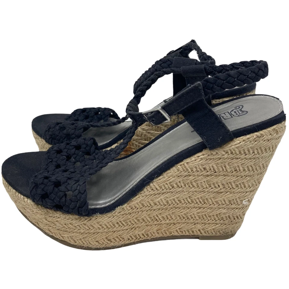 Brash Zapatos Negro Puntera Abierta Alpargata Mujer Talla 7  Foto 1 de 4