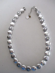Vintage Liz Claiborne Necklace Silver Tone Stamped Star Native American 18" - Bild 1 von 15