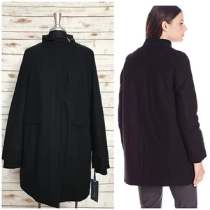 TOMMY HILFIGER Women’s Wool Utility Coat NAVY NO HOOD Size Large L NWT MSRP $245 - Picture 1 of 12