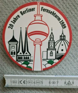 Aufkleber Sticker 8 x 8 cm,Aufdruck 20 Jahre Berliner Fernsehtrum 1989 DDR - neu - Bild 1 von 1