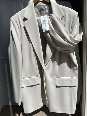 NY guard collection linen single breasted suit jacket with pockets Putty - Image 1 of 4