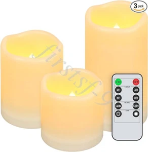 2022 LED Flameless Candles Wax Pillar Battery Luck Candle Remote Control Timer - Picture 1 of 11