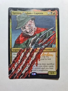 GREVEN PREDATOR CAPTAIN FREDDY KRUEGER MAGIC ALTERED ART HAND PAINT DEMIAN SOLIS - Picture 1 of 12