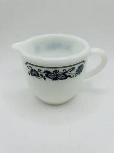 Pyrex Old Town Blue Onion Creamer Vintage White Milk Glass 2.75” Corning - Picture 1 of 7