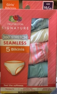 Fruit of the Loom 5-pack Seamless Bikini Panties Girls Assorted Colors 360° - Picture 1 of 3