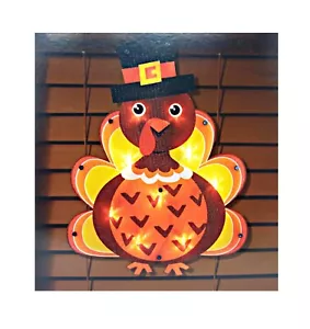 Decoración de ventana iluminada de pavo de acción de gracias - 1 pieza - Imagen 1 de 2