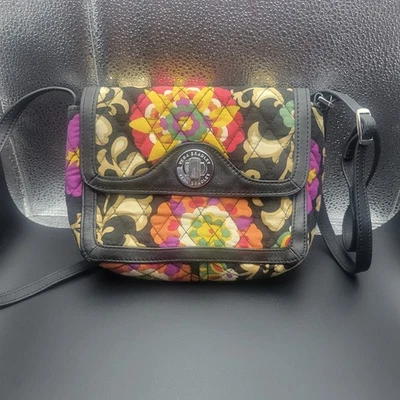 Vera Bradley Suzani Turn Lock Crossbody Purse Faux Leather Trim Winter 2011 - Image 1 of 4