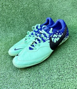 Nike Elastico II Indoor Soccer Shoes Athletic 580454-304 Blue Green Mens Sz 10.5 - Picture 1 of 17
