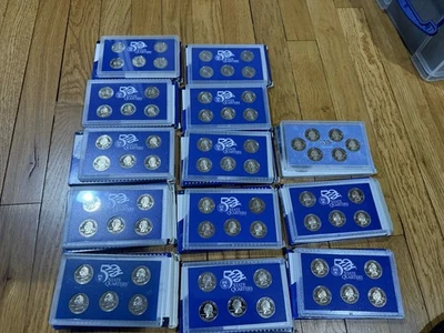 Lot 13 Proof Quarter Sets 1999, 2/2000, 3/2003 2005-2009 with Boxes & COA's - Image 1 of 4