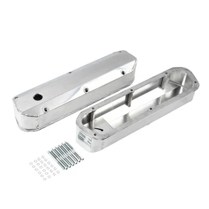 Fabricated Tall Valve Covers Long Bolt for SBF Ford Merc 289 302 351W Polished - Picture 1 of 8