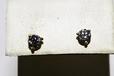 $3,000 14K Gold .62CT Lab-Grown Cognac Diamond 3-Prong Martini Stud Earrings - Image 1 of 4