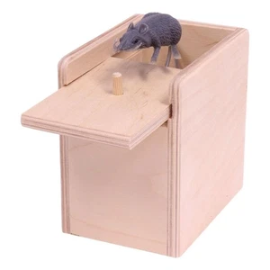 Amish-Made Wooden Mouse Surprise Prank Box Toy - Picture 1 of 3