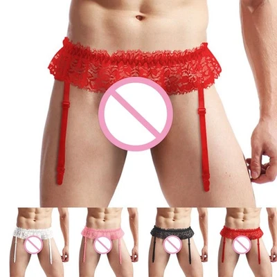 Porte-jarretelles en dentelle pour homme élégant accessoire de sous-vêtements - Photo 1/4