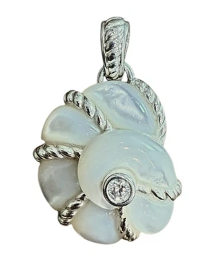 Colgante Judith Ripka Plata de Ley Madreperla Diamante 14g Tailandia Foto 1 de 4